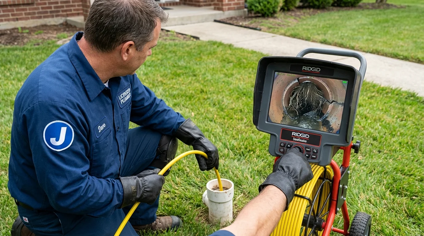 Sewer camera inspection being performed by Johns Plumbing LLC in Provincetown